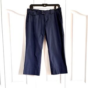 Anthropologie Paper Boy capri pants 22” inseam Navy  size 6